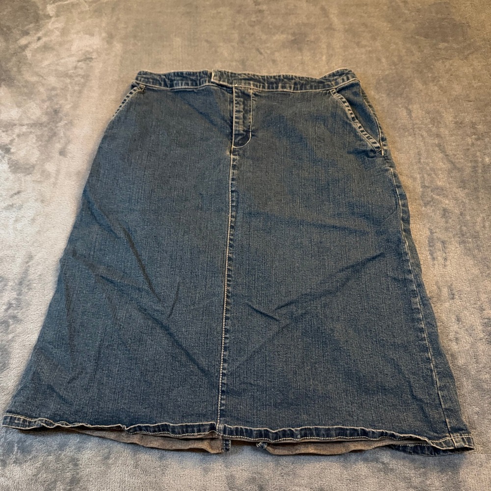 Mossimo Stretch Denim Skirt Womens Size 9 Blue Casual Pockets Y2K 30" Waist